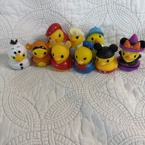 Disney Ducks 3" Tall 6 Ariel Elsa Pooh Tiger Olaf Donald Jeep Ducks  Lot of 9